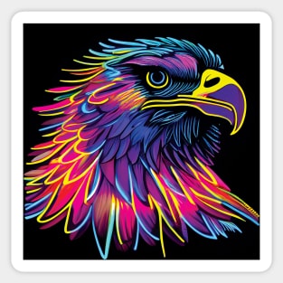 Bald Eagle in Luminous Rainbow Colours Sticker